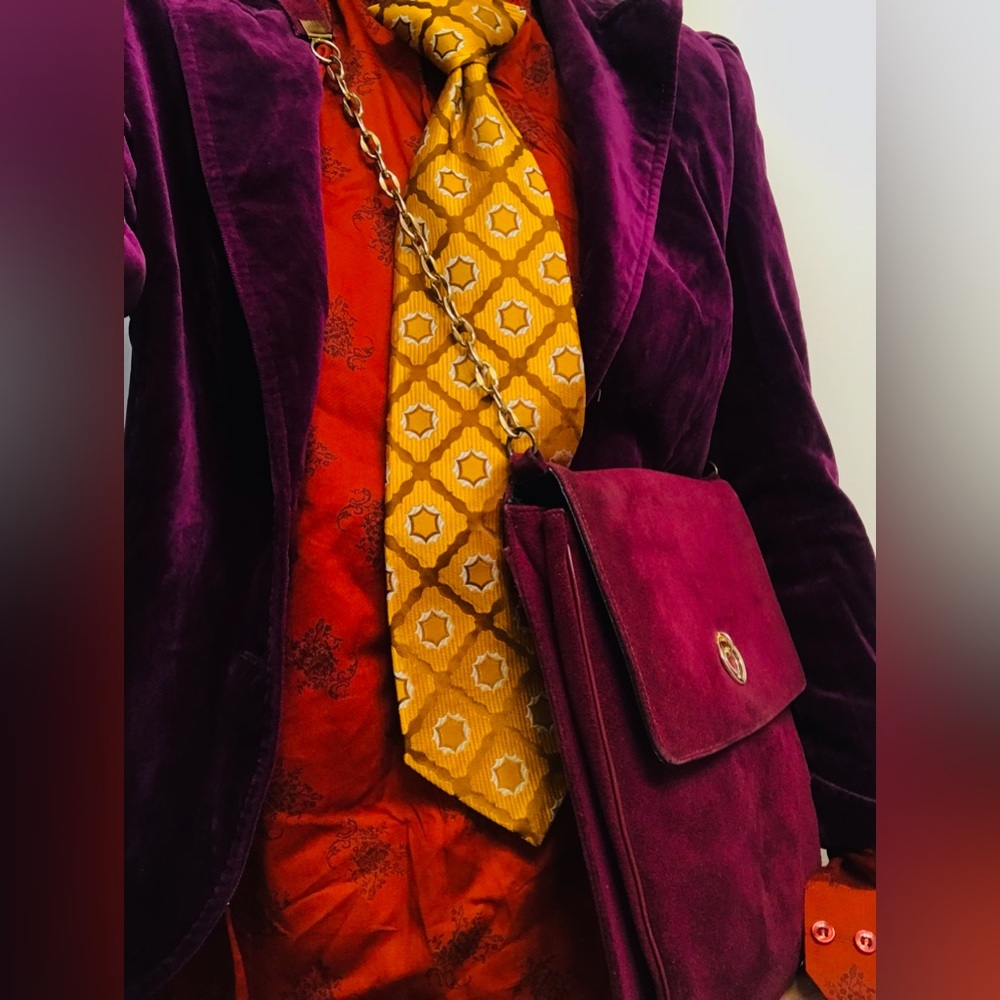 Vintage Suede Dark Plum Crossbody/Shoulder bag Made in Canada